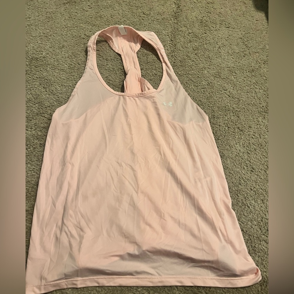 Under Armour, Heat Gear Light Pink Athletic, Racerback Tank